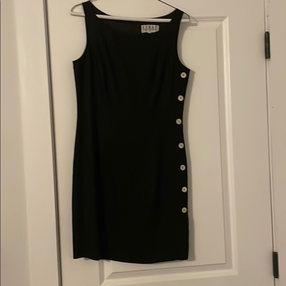 Black linen dress